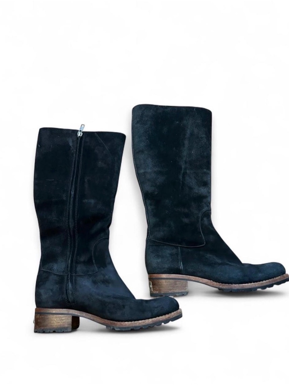 Vintage UGG Australia Broome 5518 Black Suede Shearling Knee High Boots 8.5
